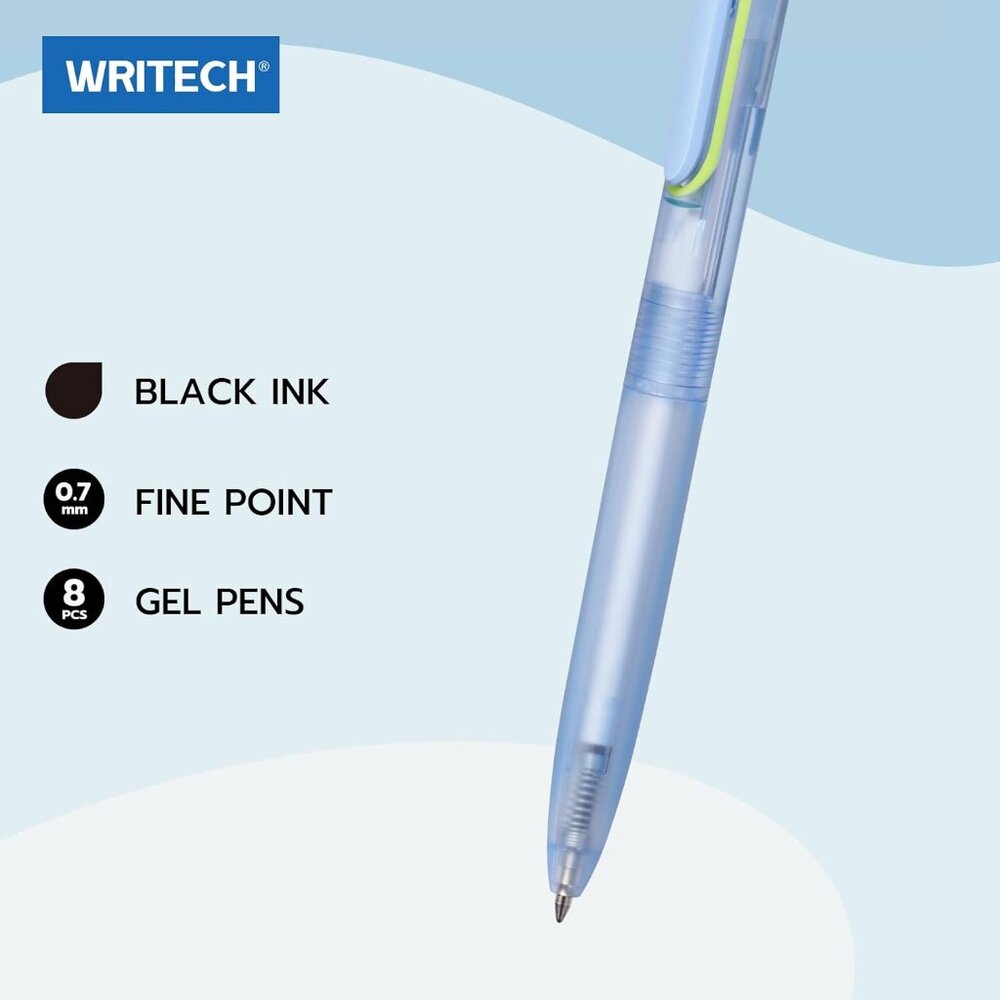 Black Ballpoint Pens 0.7mm Fine Point Retractable 8-Pack - Picture 2 of 7